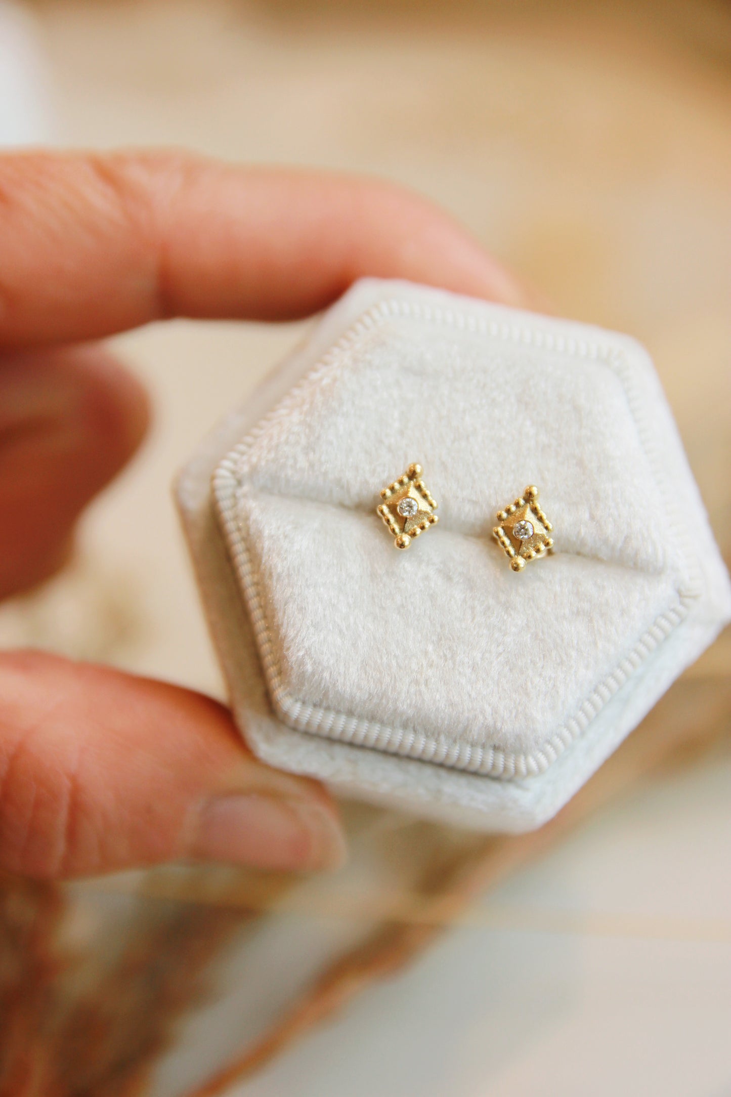 Tekhenu Diamond Stud Earrings